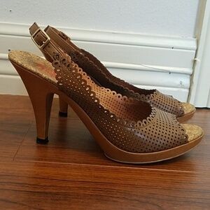 Michael Kors Leather Open Toe Slingback